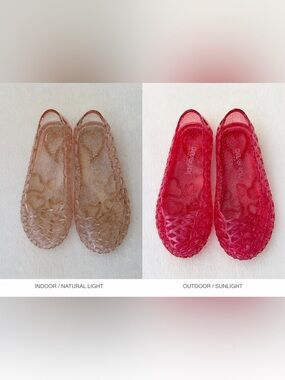 Del Sol Color Changing Glitter Jelly Ballet Flats Toddler 9 Clear to Pink Summer